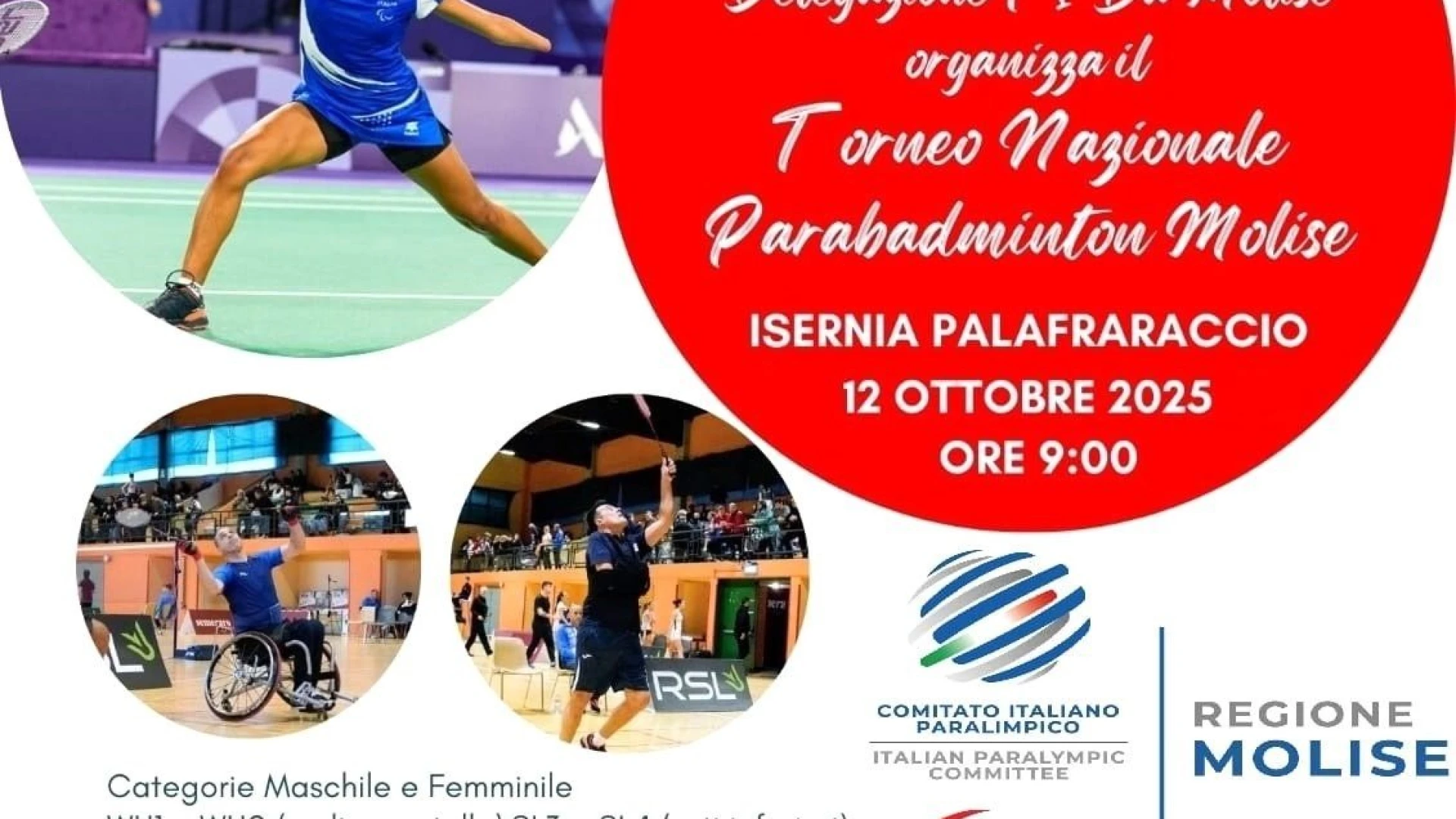 Il Molise celebra lo Sport Paralimpico: a Isernia il Torneo Nazionale di Parabadminton con Rosa De Marco